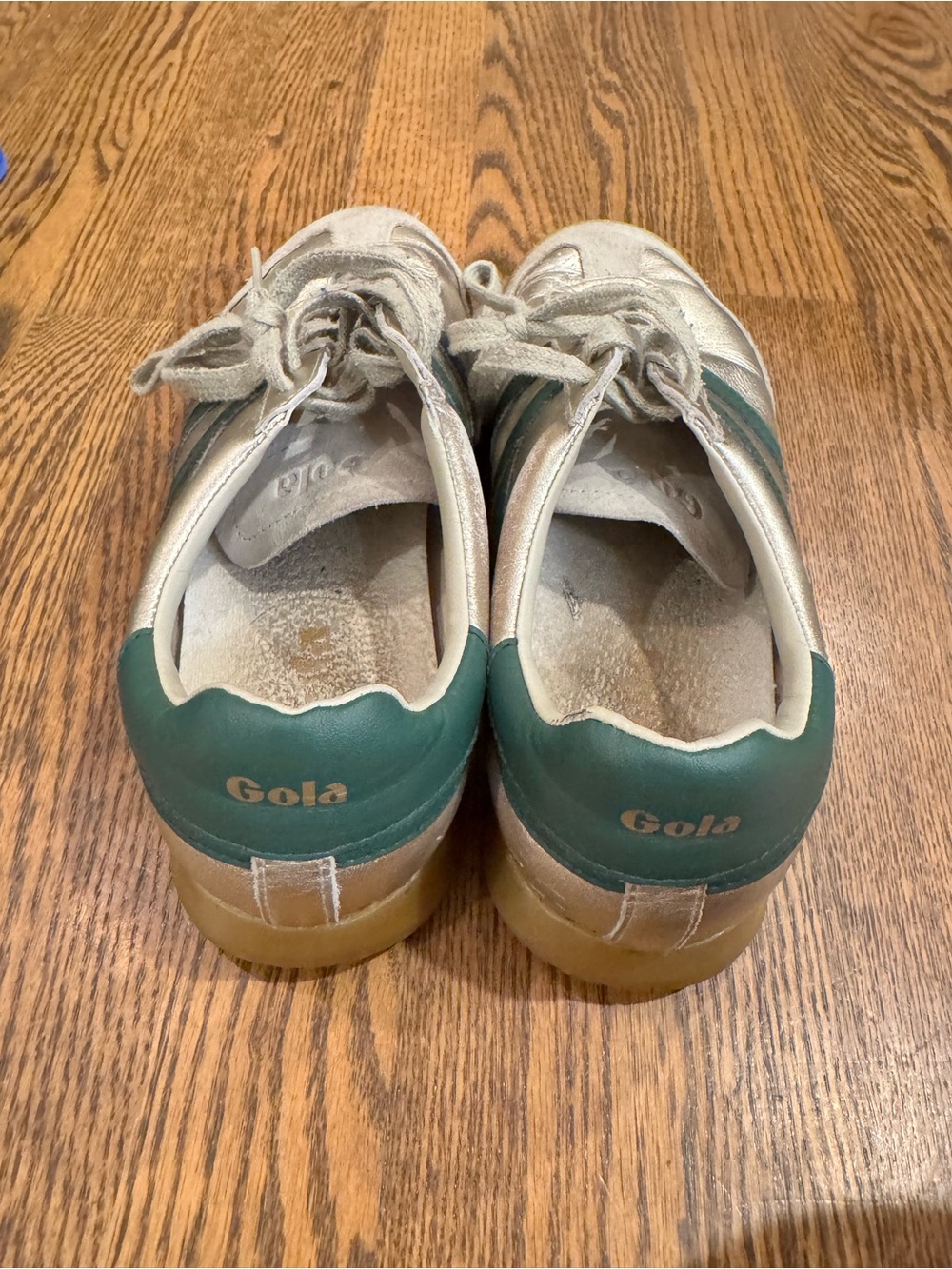 Gola Torpedo Glimmer sneakers featuring a gold and green leather design - Picture 3 of 6